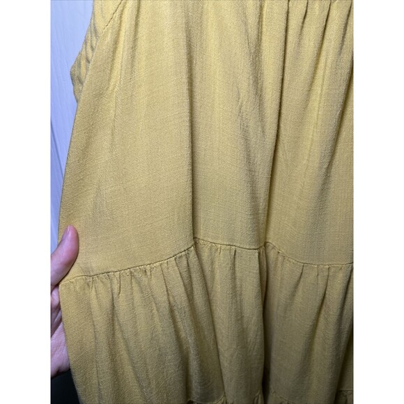 Shinestar Tiered Sundress Size Large Sleeveless Yellow Flowy Wide Straps - Picture 3 of 9